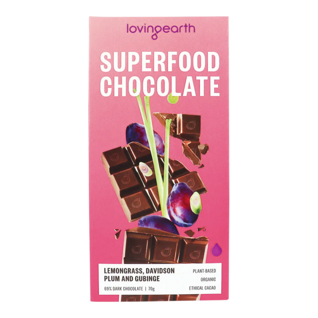 Superfood Chocolate - Lemongrass, Davidson Plum, Gubinge 70g