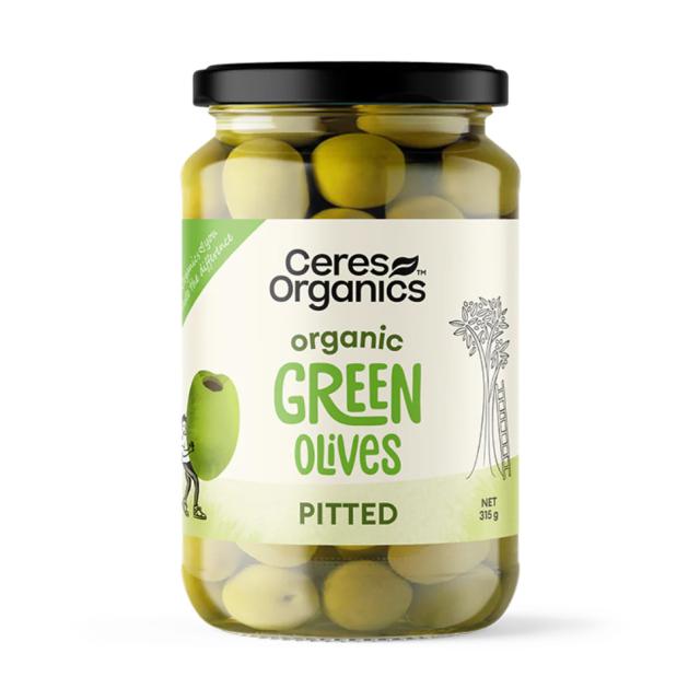 Organic Green Olives - Pitted 315g