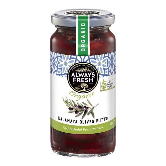 Organic Kalamata Olives - Pitted 220g