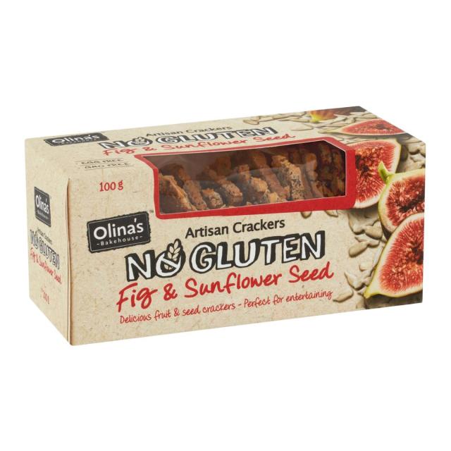 No Gluten Artisan Crackers - Fig & Sunflower Seed 100g