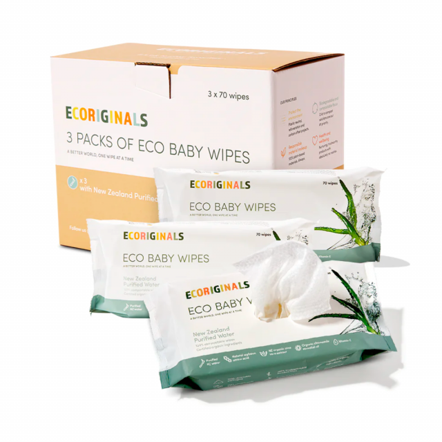 Baby Wipes Purified Water VALUE 3 PACK (3 x 70 Wipes Packs)