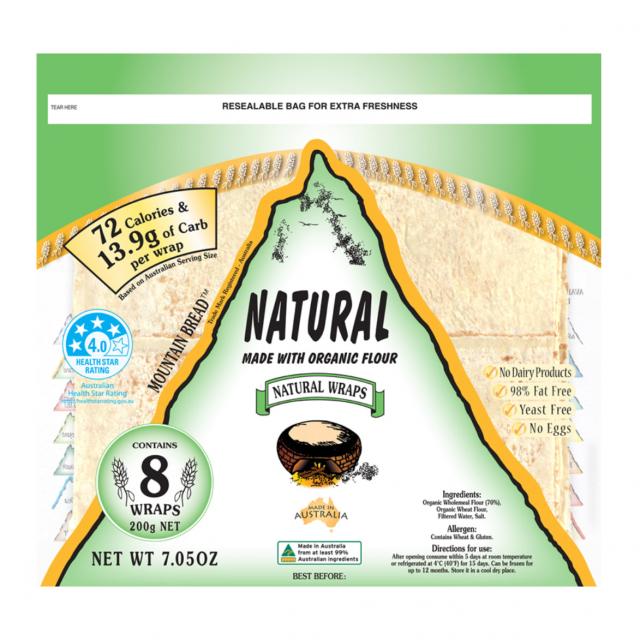 Natural Organic Wraps  (8 Wraps) 200g