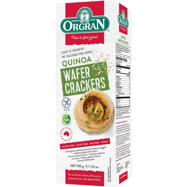Gluten Free Wafer Crackers - Quinoa 100g