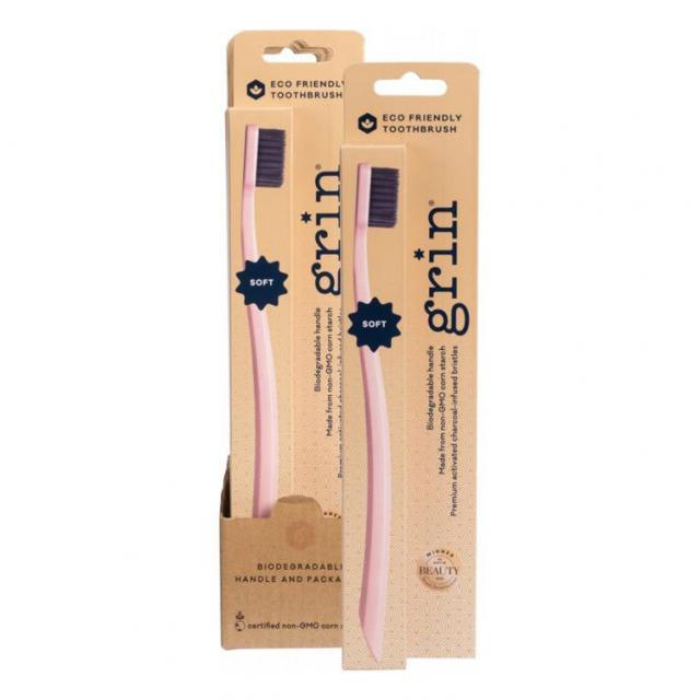 Grin - Eco Friendly Toothbrush Pink - Soft