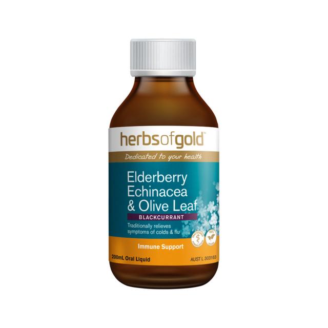Elderberry Echinacea & Olive Leaf (Blackcurrant) Oral Liquid 200ml