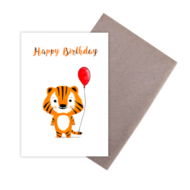 Birthday Tiger A6 Card