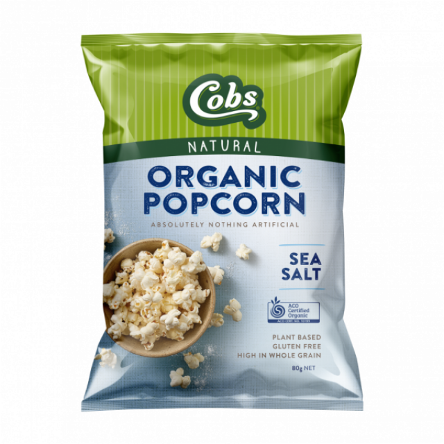 Organic Popcorn - Sea Salt 80g