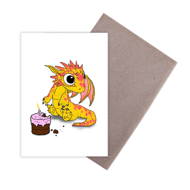 Birthday Baby Dragon A6 Card