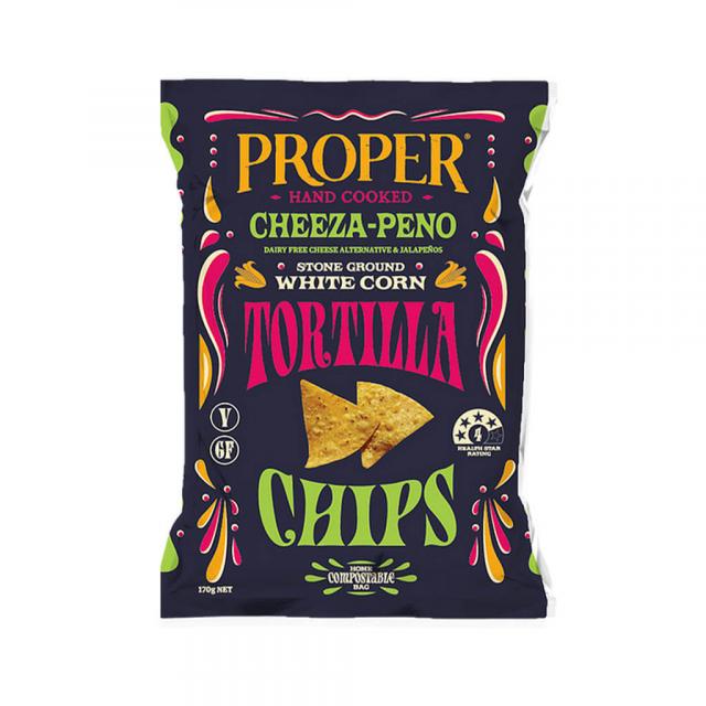 Stone Ground Tortilla Chips - Cheeza-Peno 170g