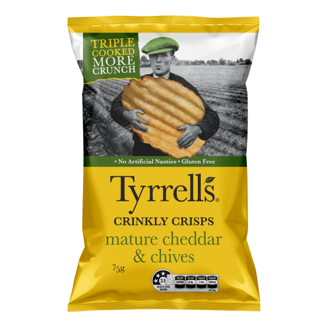 Crinkly Crisps - Mature Cheddar & Chives 75g