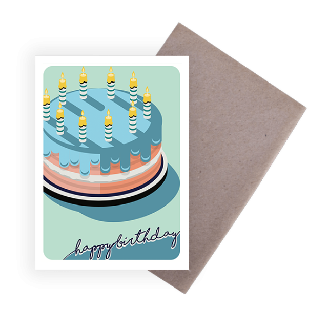 Happy Birthday Cake A6 Card