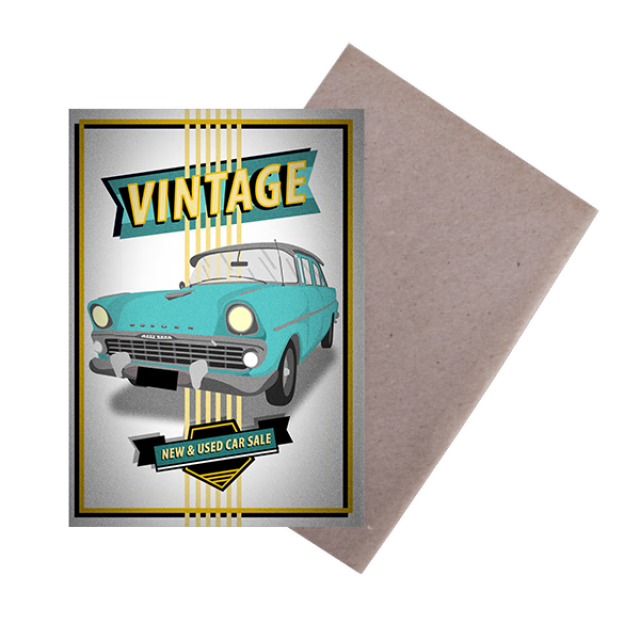 Vintage Car A6 Card